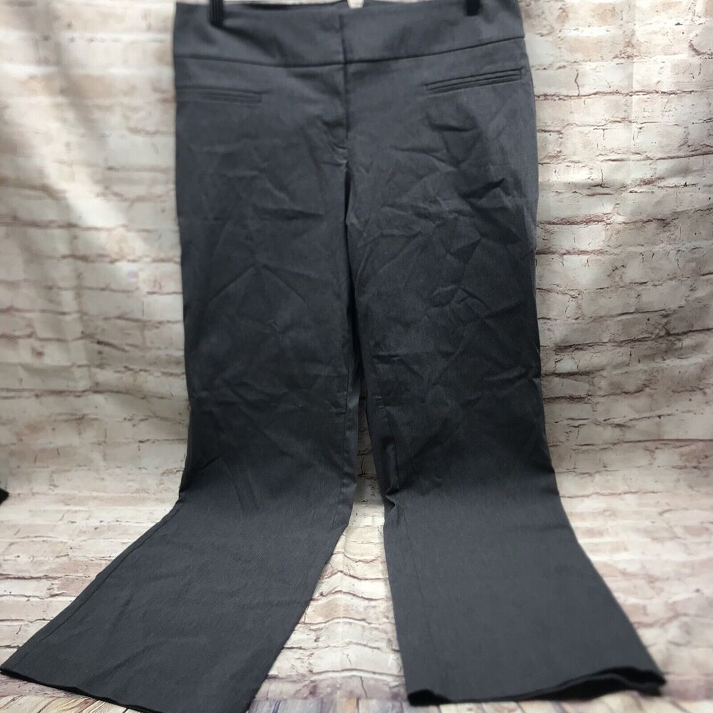 Lane Bryant Womens Trouser Pants Size 1 Wide Leg Plus Gray Stretch Career